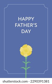 Father's day yellow carnation vector illustration background