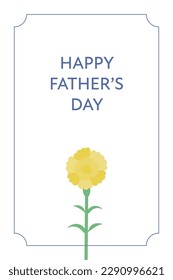 Father's day yellow carnation vector illustration background