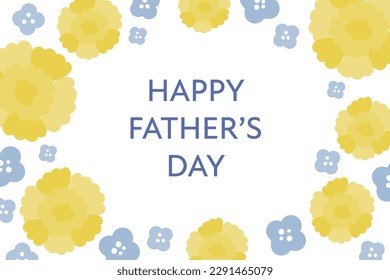 Father's day yellow carnation vector illustration background