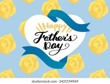 Father's Day Yellow Rose Flower Vector POP