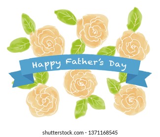 Father's day yellow roses illustration