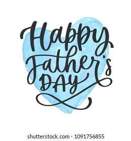 Fathers handwritten lettering inscription positive quote, calligraphy vector illustration. Text sign design for poster, greeting card, print, cool badge for dad day