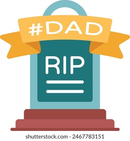 fathers headstone Concept, Daddy Gravestone Vector Icon Design, Happy Fathers Day Symbol, Dads Gift Elements Sign, Parents Day Stock illustration