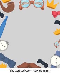 fathers icons frame over gray