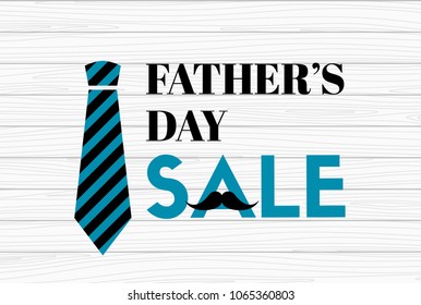 Father's sale banner on wooden background