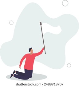 fatigue or exhausted from hard work, desperate or hopelessness concept.flat design.illustration with people.