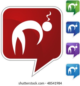 Fatigue-Figur-Web-Button einzeln auf Hintergrund