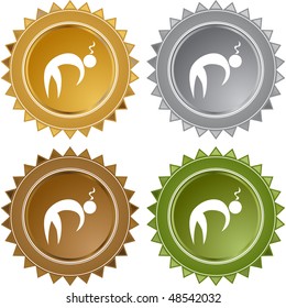 Fatigue figure web button isolated on a background