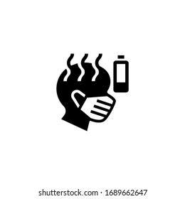 fatigue icon in black solid flat design icon isolated on white background
