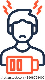 Fatigue Icon Color Line Vector Illustration