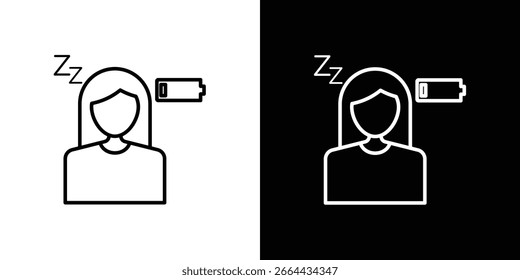 Icono de fatiga en Formas de línea, Ilustración vectorial de diseño de línea delgada