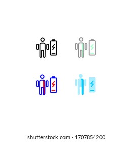 fatigue icon set.  simple, outline, color. healthcare and medical icon.
