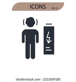fatigue icons  symbol vector elements for infographic web
