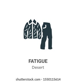 Fatigue vector icon on white background. Flat vector fatigue icon symbol sign from modern desert collection for mobile concept and web apps design.