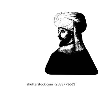 Fatih Sultan Mehmet Han Portrait Sketch Drawing