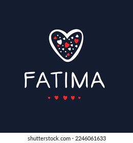 (Fatima) Calligraphy name, Vector illustration.
