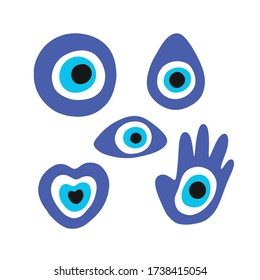 fatima eye doodle icon, vector illustration