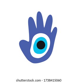 fatima eye doodle icon, vector illustration