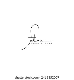 Fatima name signature logo vector design