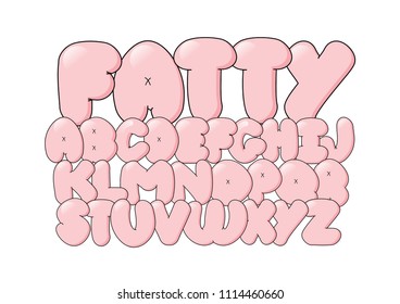 fat/inflated typography desig vector/illustration