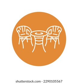 Icono de línea de color de taburete de color. Pictograma para página web, aplicación móvil, promoción.