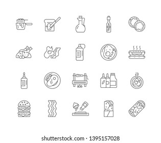 Fats and oils line icons, signs, vector set, outline illustration concept 