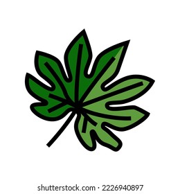 fatsia japonica tropical leaf color icon vector. fatsia japonica tropical leaf sign. isolated symbol illustration