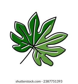 fatsia japonica tropical leaf color icon vector. fatsia japonica tropical leaf sign. isolated symbol illustration