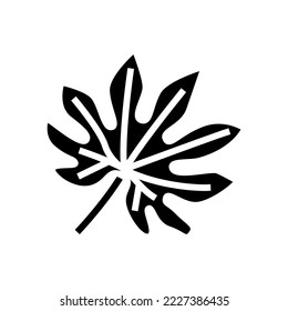 fatsia japonica tropical leaf glyph icon vector. fatsia japonica tropical leaf sign. isolated symbol illustration