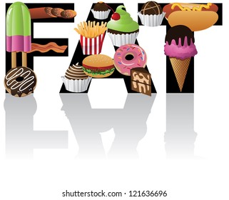 Fattening Food illustration Vector No open shapes or paths.