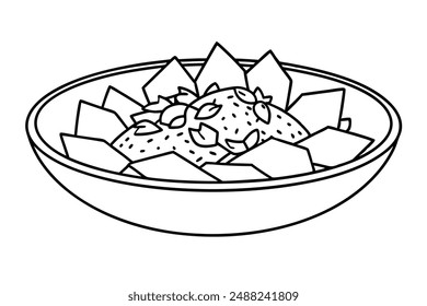 Fattoush Line Art Design Kreative Abstrakte Illustration