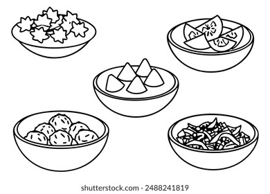 Fattoush Line Art Design Minimalistische Handzeichnung