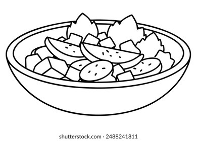 Fattoush Line Art Design Moderne Abstrakte Illustration