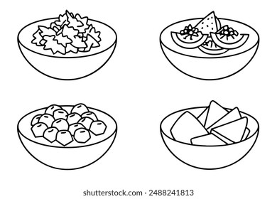 Fattoush Line Art Design Einfache grafische Zeichnung