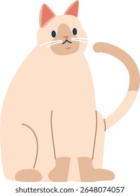 Fatty cat sitting vector illustration