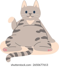 Fatty cute cat on mat