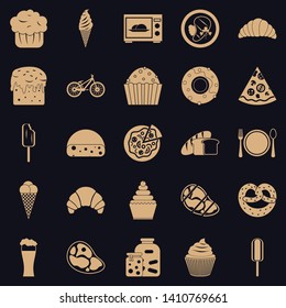 Fatty food icons set. Simple set of 25 fatty food vector icons for web for any design