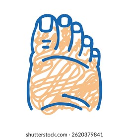 fatty foot edema doodle icon sketch vector. fatty foot edema sign. isolated symbol illustration