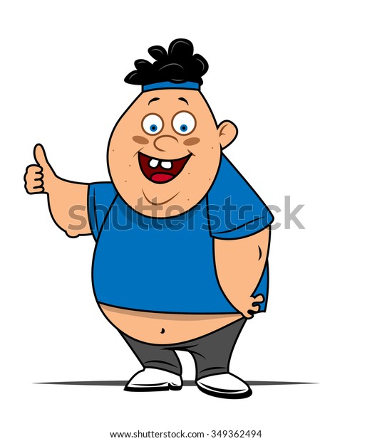 Fatty Funny Boy Stock Vector (Royalty Free) 349362494