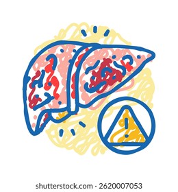 fatty liver disease obesity overweight doodle icon sketch vector. fatty liver disease obesity overweight sign. isolated symbol illustration