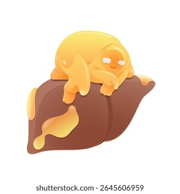 Fatty liver, A graphic illustration concept for Fatty liver (Hepatic steatosis disease) showing an organ with increased fat deposition to highlight potential health problems. Liver disease