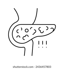 vector de línea de hígado graso. símbolo de hígado graso. símbolo de contorno aislado ilustración negra