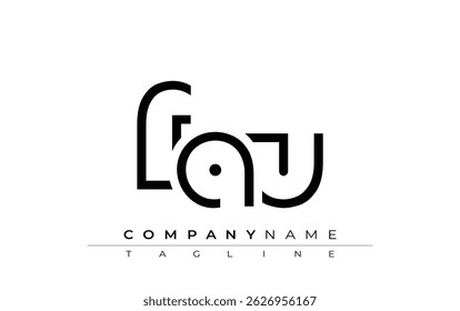 Diseño de carta abstracta FAU. Diseño moderno del logotipo del negocio con tipografía Abstractas y estilo contemporáneo