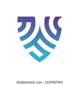 FAU Monogram line letter logo vector style concept