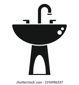 Faucet basin icon simple vector. Water pipeline. Sewer construction
