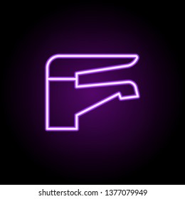 faucet in bathroom neon icon. Elements of web set. Simple icon for websites, web design, mobile app, info graphics