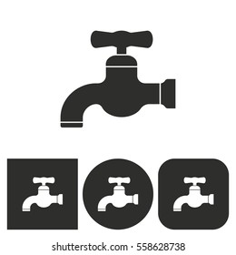 Faucet - black and white icons. Vector illustration.