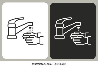 Faucet - black and white vector icons for graphic and web design.