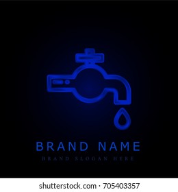 Faucet blue chromium metallic logo