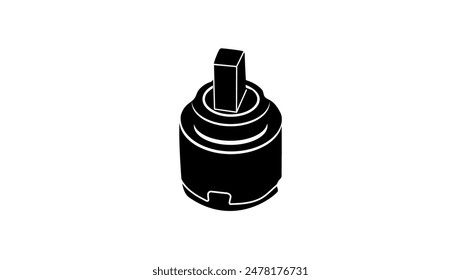 faucet cartridge, black isolated silhouette